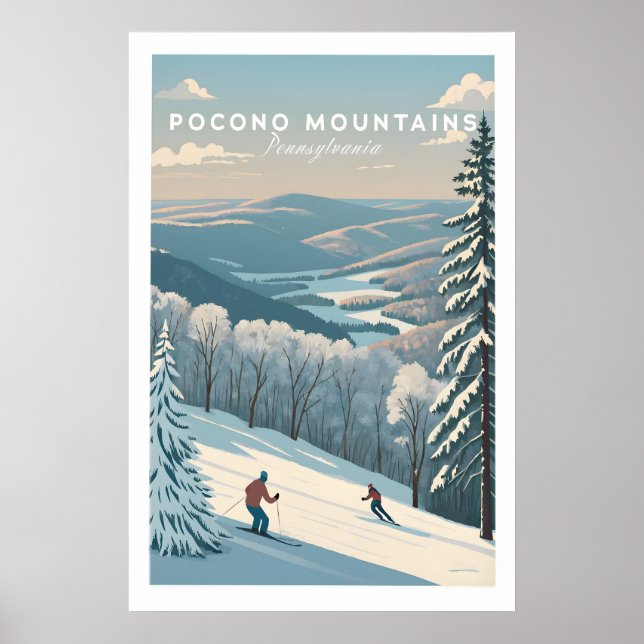 Pocono Mountains Pennsylvania Skigebiet Poster (Vorne)