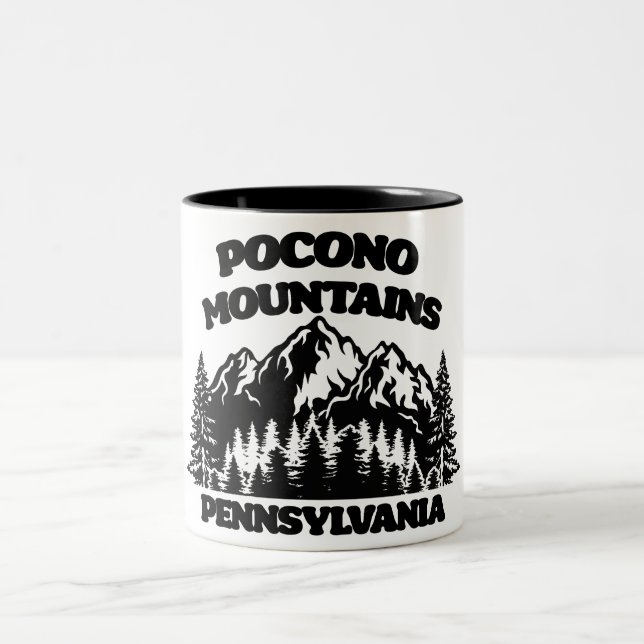 Pocono Mountains Pennsylvania Zweifarbige Tasse (Mittel)