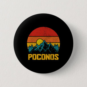 Pocono Mountains Poconos Pennsylvania Wandern Vint Button