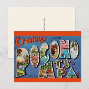 Pocono Mountains Vintage Postkarte