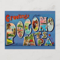 Pocono Mountains Vintage Postkarte