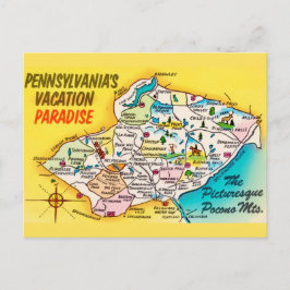 Pocono Mtns Vintage-Karte Postkarte