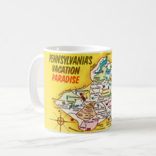 Pocono Mtns Vintage-Karten-Tasse Kaffeetasse