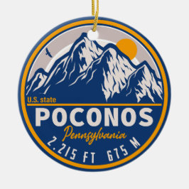 Poconos Berge Pennsylvania Bär Wandern Sonnenunter Keramik Ornament