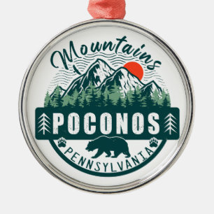 Poconos Berge Pennsylvania Bär Wandern Sonnenunter Ornament Aus Metall