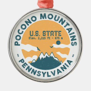 Poconos Berge Pennsylvania Bär Wandern Sonnenunter Ornament Aus Metall