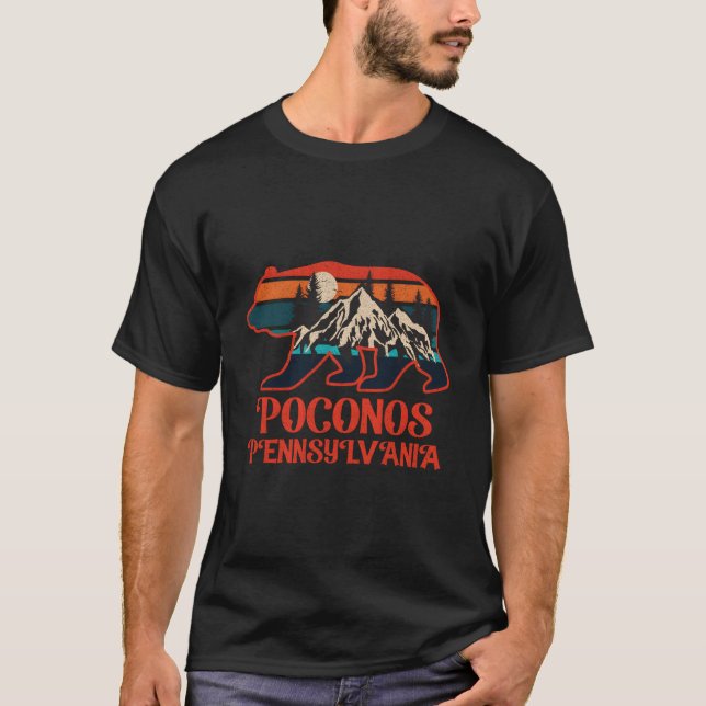Poconos Berge Pennsylvania Pa Bärenwanderpisten T-Shirt (Vorderseite)