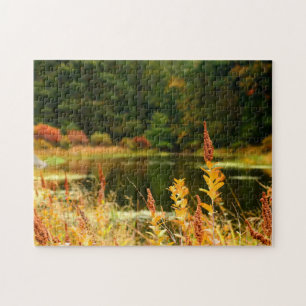 Poconos Herbst-Teich-Szene Puzzle