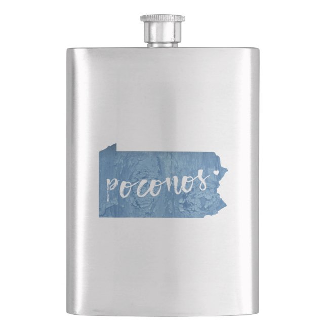 Poconos, Pennsylvania Holzkörner Flachmann (Vorderseite)