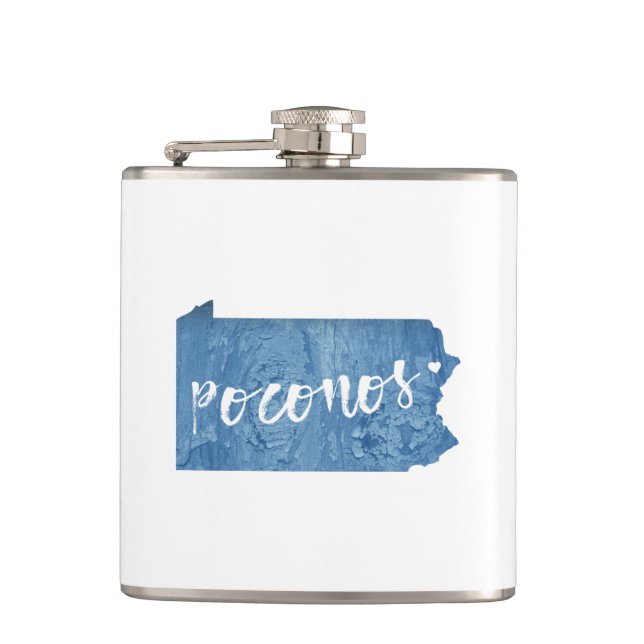 Poconos, Pennsylvania Holzkörner Flachmann (Vorderseite)