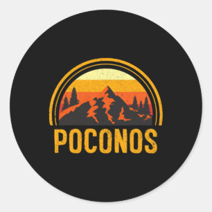 Poconos Pennsylvania Pa Berge Wander Souvenir  Runder Aufkleber