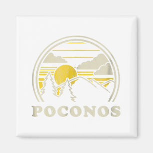 Poconos Pennsylvania PA T-Shirt Vintage Wandern Mo Magnet