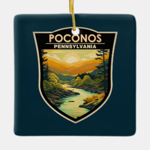 Poconos Pennsylvania Reise Kunst Vintage Keramikornament