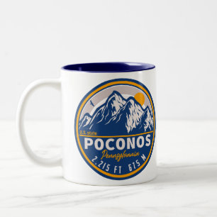 Poconos Pennsylvania Retro Berge Souvenirs Zweifarbige Tasse