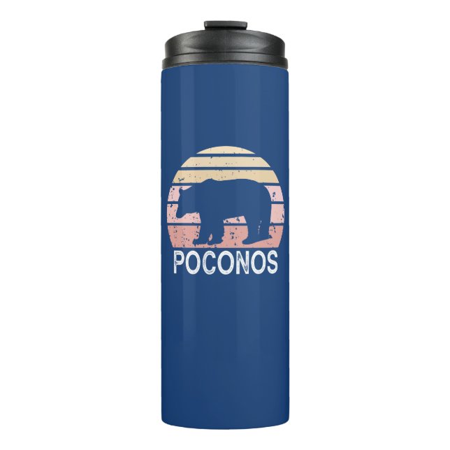 Poconos Retro Bär Thermosbecher (Vorderseite)