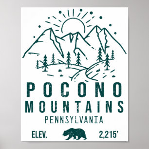 Poconos Retro Pennsylvania Berge 60er Poster