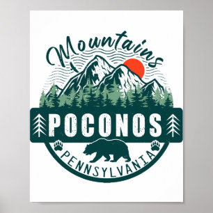 Poconos Retro Pennsylvania Berge 60er Poster