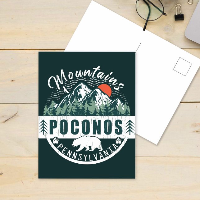 Poconos Retro Pennsylvania Berge Postkarte (Von Creator hochgeladen)