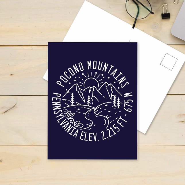 Poconos Retro Pennsylvania Berge Postkarte (Von Creator hochgeladen)