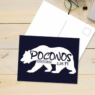 Poconos Retro Pennsylvania Mountain Bär Postkarte