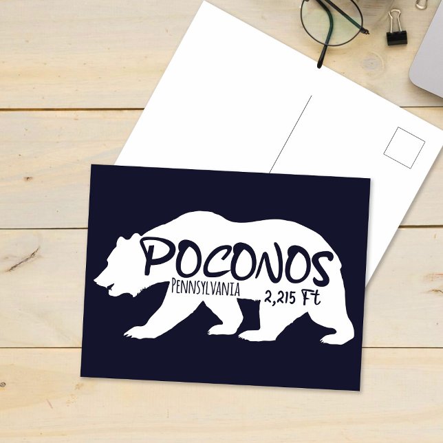 Poconos Retro Pennsylvania Mountain Bär Postkarte (Von Creator hochgeladen)