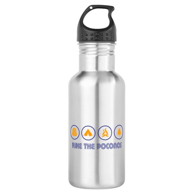 Poconos-Wanderung Edelstahlflasche (Vorderseite)
