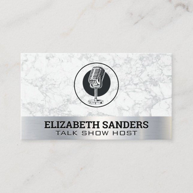 Podcast Altes Mikrofon Visitenkarte (Vorderseite)