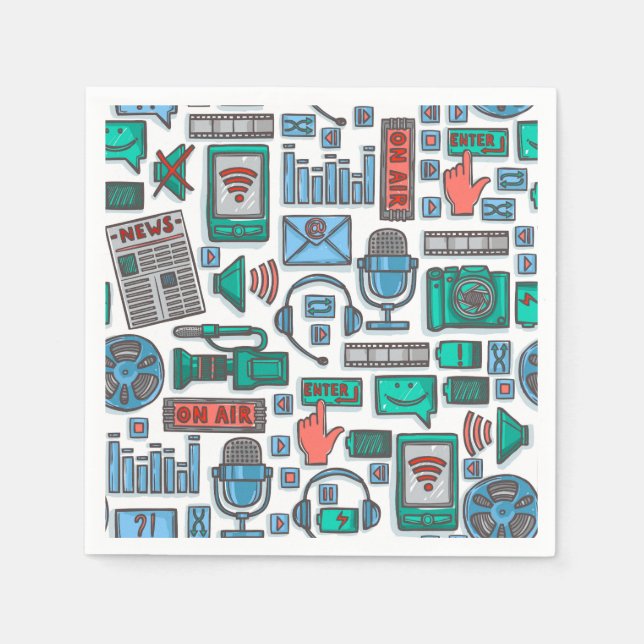 Podcast Birthday Party Serviette (Vorderseite)