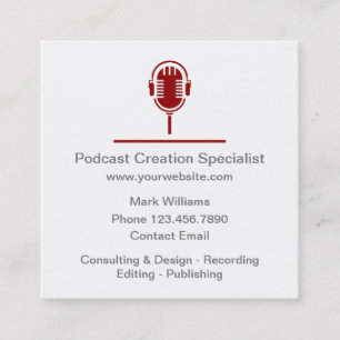 Podcast Creation Specialist Quadratische Visitenkarte