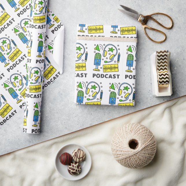 Podcast-Geschenkpapier, Geschenkverpackung für Con Geschenkpapier (Kunsthandwerk)
