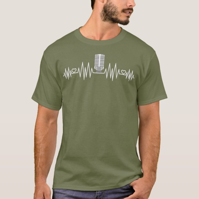 Podcast Heartbeat Podcaster Heart Beat Host T-Shirt (Vorderseite)