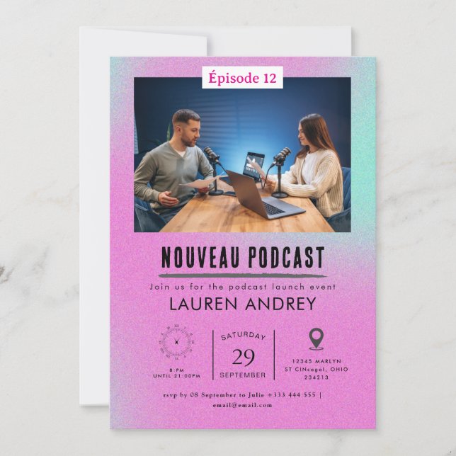 Podcast Launch Event Invitation Einladung (Vorderseite)