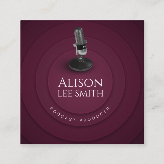 Podcast Producer/Vocal Coach/Voice-Schauspieler Quadratische Visitenkarte (Vorderseite)
