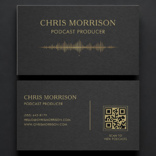 Podcast-Produzent Black Gold QR-Code Visitenkarte