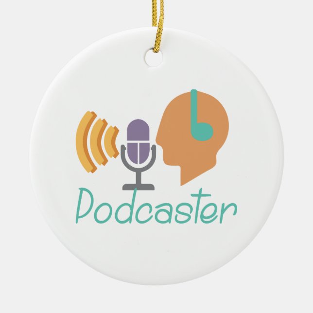 Podcaster Keramik Ornament (Vorne)