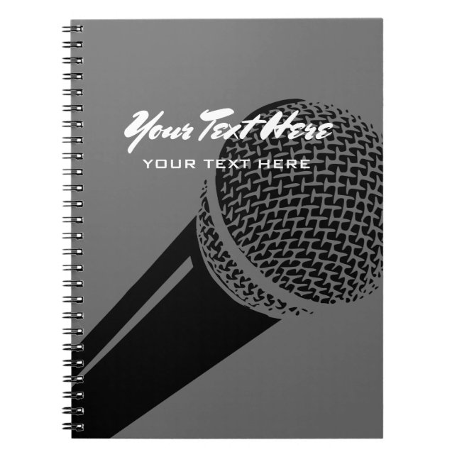 Podcaster Notizbuch mit Mikrofon Logo Design Notizblock (Vorderseite)