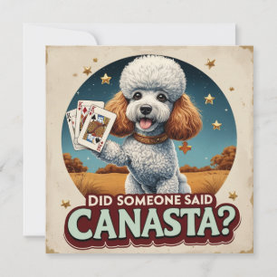 Poddle liebt Canasta-Spiel  Einladung