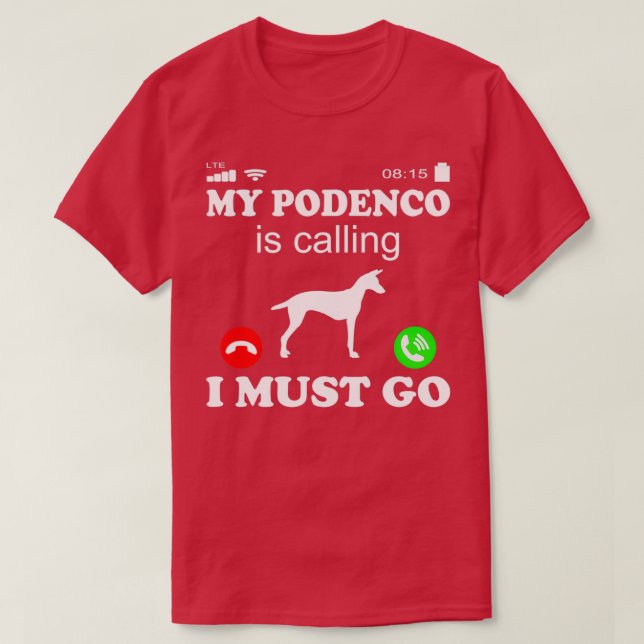 Podenco Canario ruft T-Shirt (Design vorne)