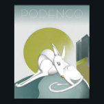 Podenco Dog Art Deco Design Poster<br><div class="desc">Dieses Art Deco Podenco Design besticht durch den Charme vergangener Zeiten und die elegante Schönheit des Ibizan Hounds. Dieses Poster ist das perfekte Dekor für alle Sehenwürdigkeiten. Es kann an das Wort "Podenco" oben angepasst werden. Sie können den Namen Ihres Hundes setzen oder einfach den Text entfernen, um dieses Stück...</div>