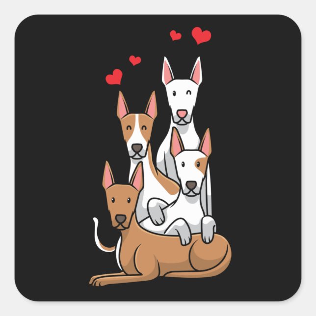 Podenco Dogs Quadratischer Aufkleber (Vorderseite)