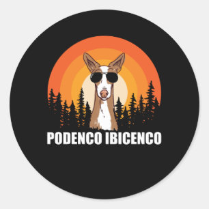 Podenco Ibicenco   Dog Owner Ibizan Hound Runder Aufkleber