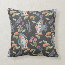 Podenco und Galgo Hunde, florale Holzkohle Kissen