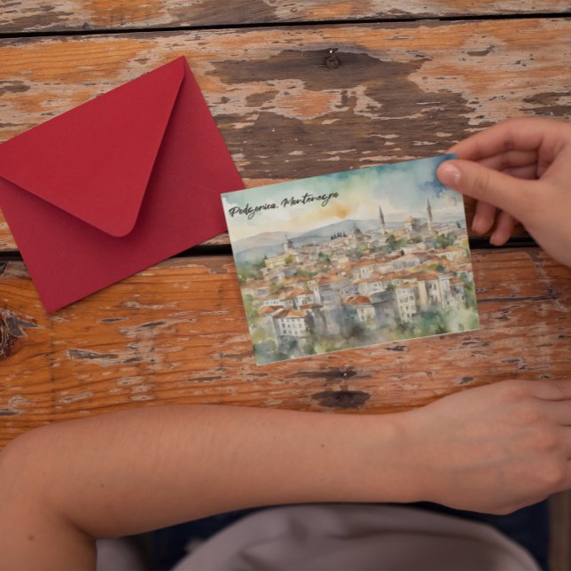 Podgorica Montenegro Panorama-Aussicht Postkarte (podgorica montenegro panorama view postcard)