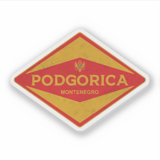 Podgorica Montenegro Vintag Aufkleber (Vorderseite)