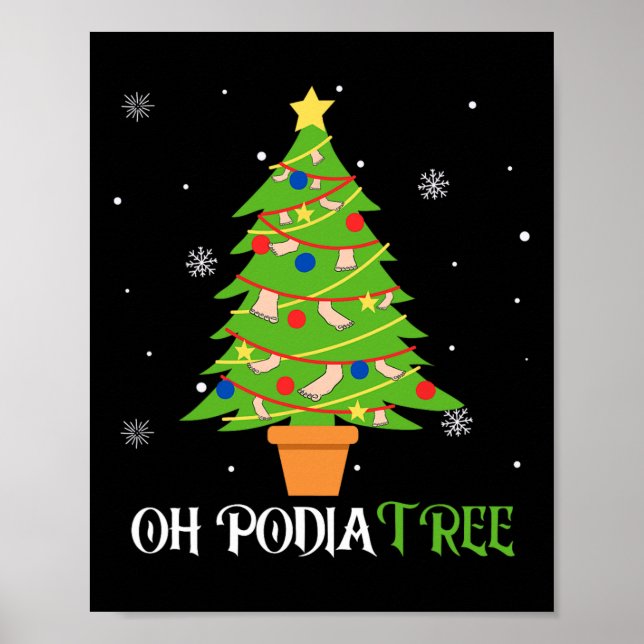 Podiatrische Weihnachtsbaum podiatrist Fuß medizin Poster (Vorne)