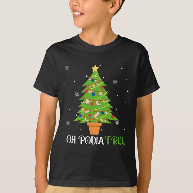 Podiatrische Weihnachtsbaum podiatrist Fuß medizin T-Shirt (Vorderseite)