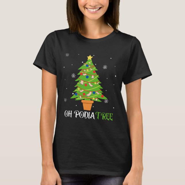 Podiatrische Weihnachtsbaum podiatrist Fuß medizin T-Shirt (Vorderseite)
