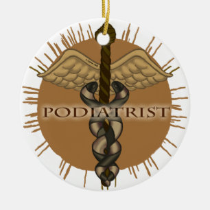 Podiatrist Caduceus Keramik Ornament
