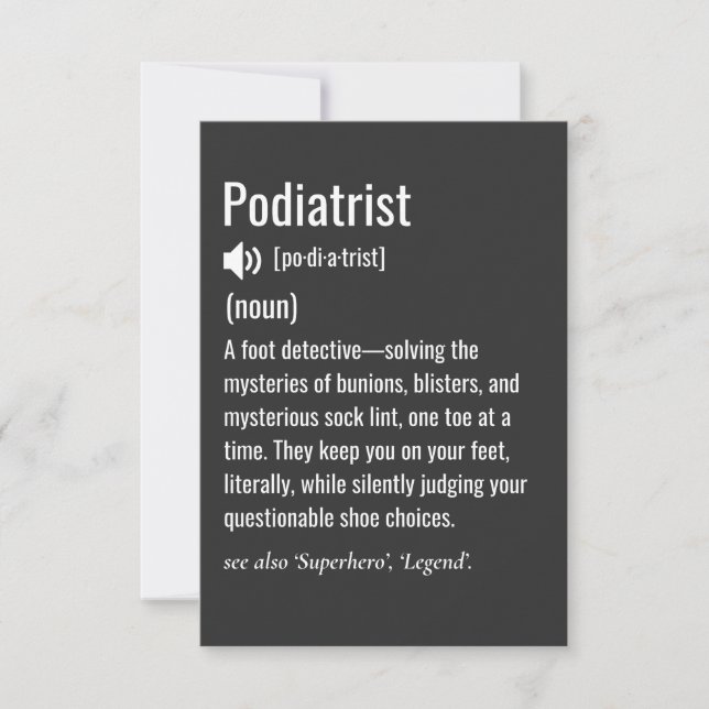 Podiatrist Dankeskarte (Vorderseite)