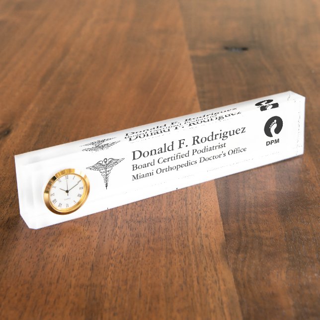 Podiatrist Einzigartig angepasste Namensplatte Namensplakette (Seite)